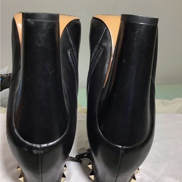 VALENTINO GARAVANI Black Calfskin Rockstud 100mm Ankle Boots Size 40 - Picture 9 of 16